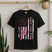 American Flag Back The Breast Cancer Awareness T-Shirt thumb 2