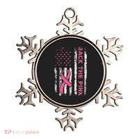 American Flag Back The Breast Cancer Awareness Ornament thumb 0
