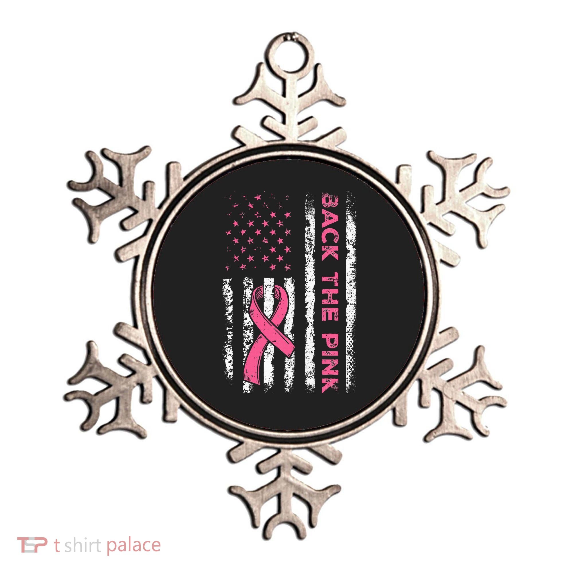 American Flag Back The Breast Cancer Awareness Ornament