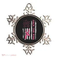 American Flag Back The Breast Cancer Awareness Ornament thumb 0