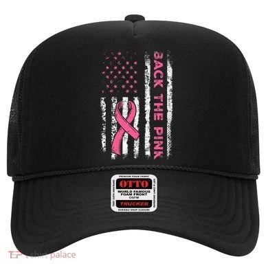 American Flag Back The Breast Cancer Awareness Hat