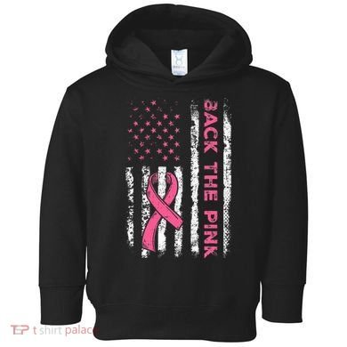 American Flag Back The Breast Cancer Awareness Toddler Hoodie