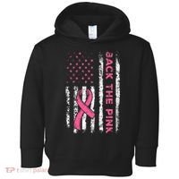 American Flag Back The Breast Cancer Awareness Toddler Hoodie thumb 0