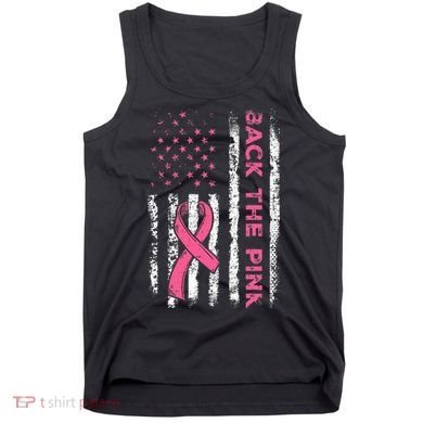American Flag Back The Breast Cancer Awareness Tank Top
