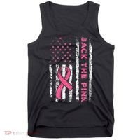American Flag Back The Breast Cancer Awareness Tank Top thumb 0