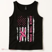 American Flag Back The Breast Cancer Awareness Tank Top thumb 2