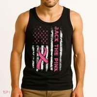 American Flag Back The Breast Cancer Awareness Tank Top thumb 3