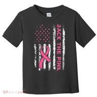 American Flag Back The Breast Cancer Awareness Toddler T-Shirt thumb 0