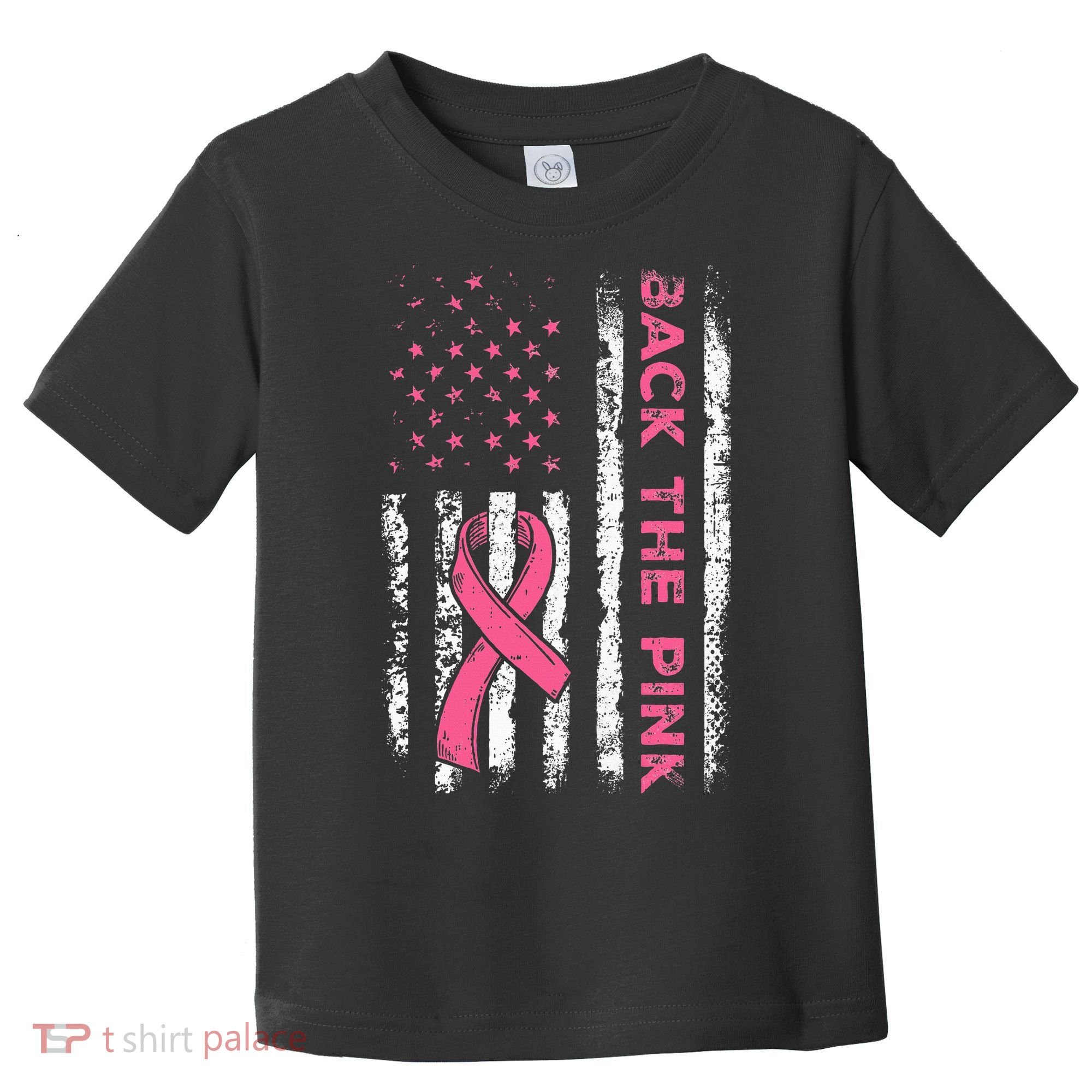American Flag Back The Breast Cancer Awareness Toddler T-Shirt