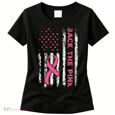 American Flag Back The Breast Cancer Awareness Women's T-Shirt