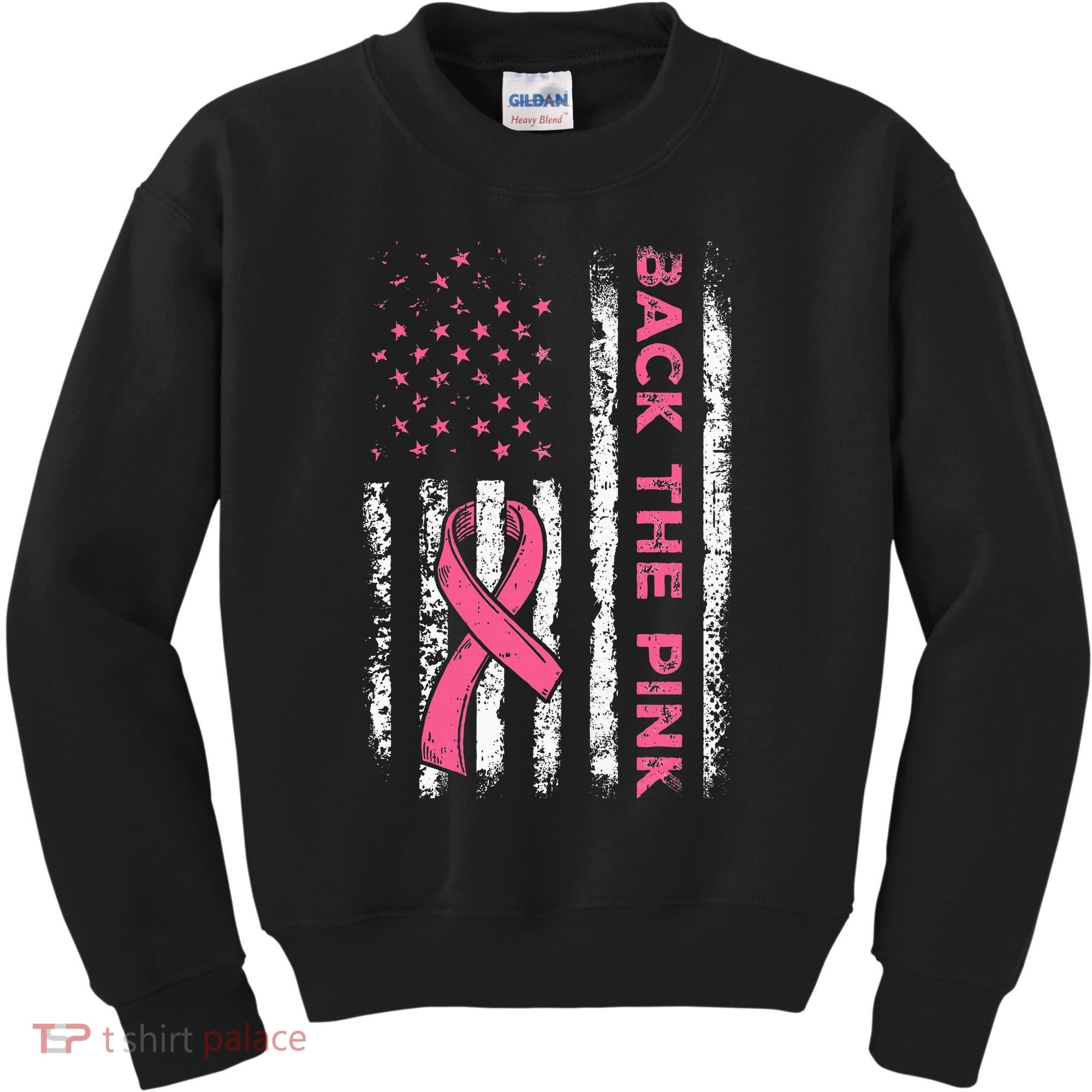 American Flag Back The Breast Cancer Awareness Kids Sweatshirt