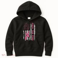 American Flag Back The Breast Cancer Awareness Kids Hoodie thumb 0
