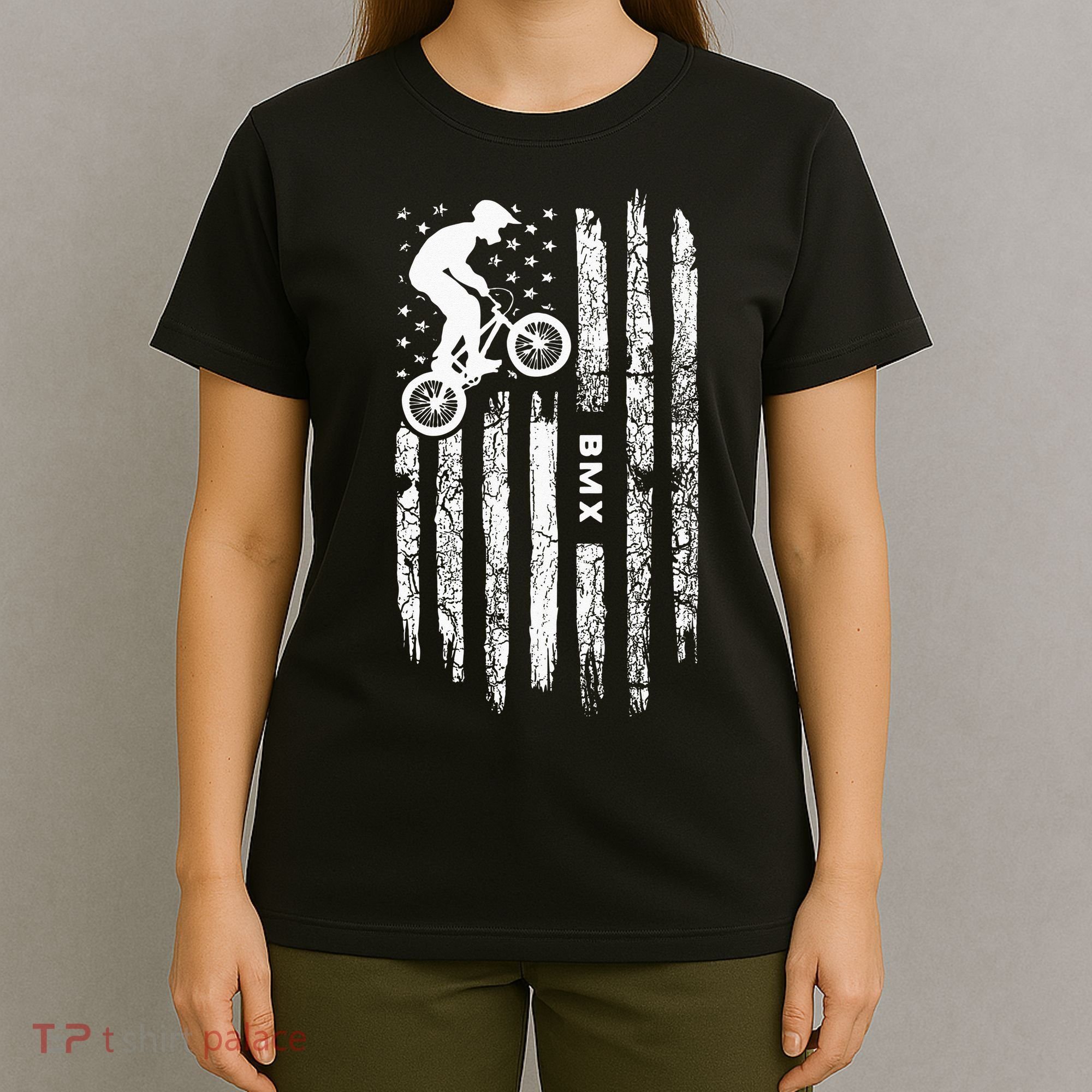 American Flag BMX Clothing BMX Rider Vintage BMX T-Shirt