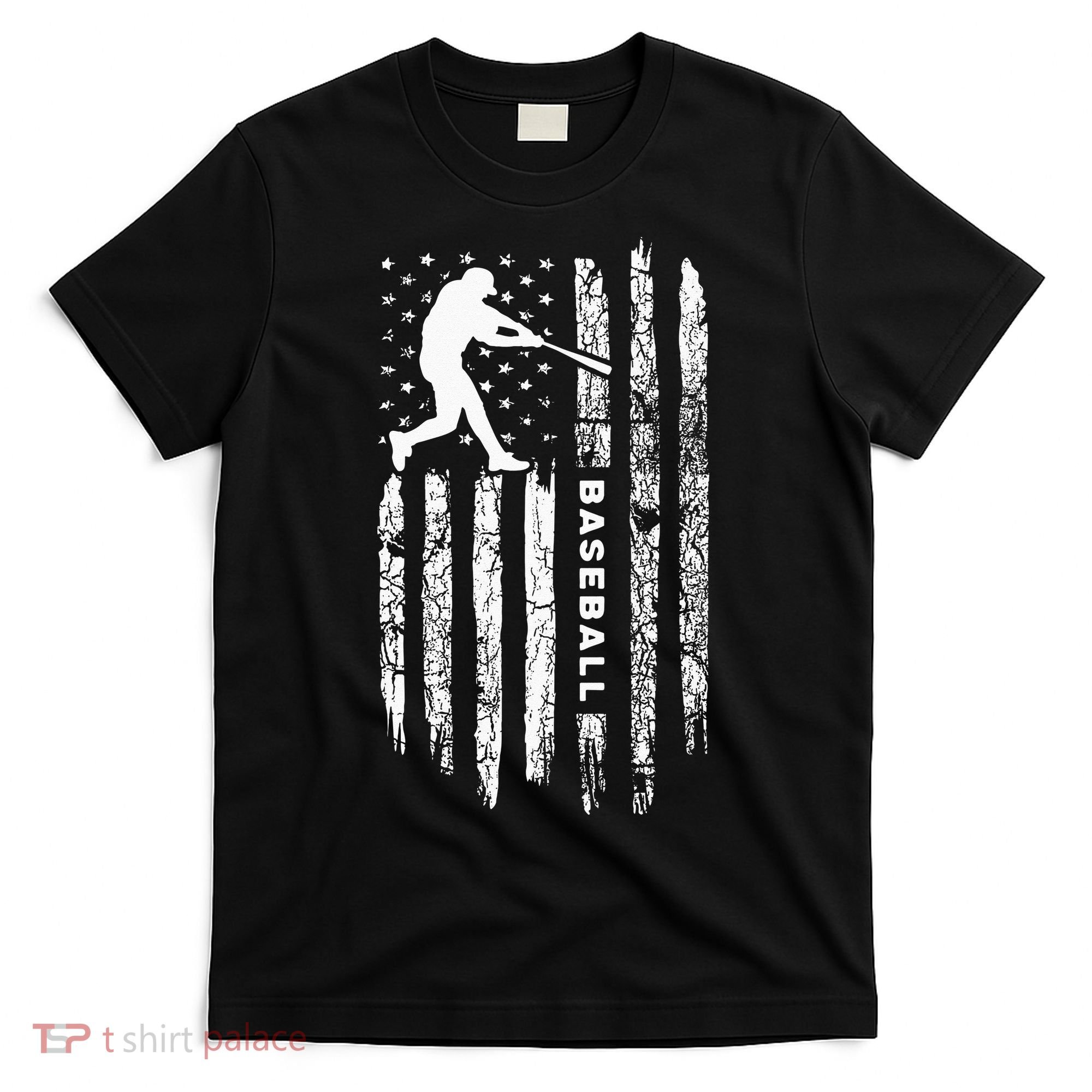 American Flag Baseball Apparel Vintage Baseball T-Shirt
