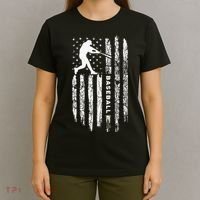 American Flag Baseball Apparel Vintage Baseball T-Shirt thumb 4