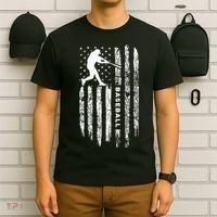 American Flag Baseball Apparel Vintage Baseball T-Shirt thumb 6