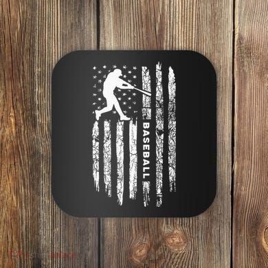 American Flag Baseball Apparel Vintage Baseball Coaster