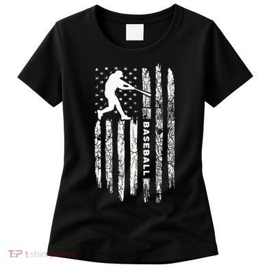 American Flag Baseball Apparel Vintage Baseball Women's T-Shirt