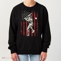 American Flag Baseball Team Gift For Men Women's Sweatshirt thumb 0