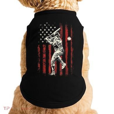 American Flag Baseball Team Gift For Men Doggie Tank