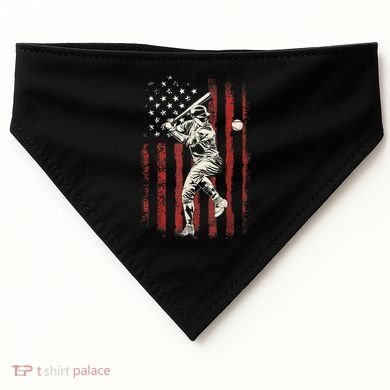 American Flag Baseball Team Gift For Men USA-Made Doggie Bandana