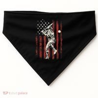 American Flag Baseball Team Gift For Men USA-Made Doggie Bandana thumb 0