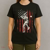 American Flag Baseball Team Gift For Men T-Shirt thumb 4