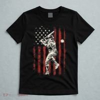 American Flag Baseball Team Gift For Men T-Shirt thumb 5
