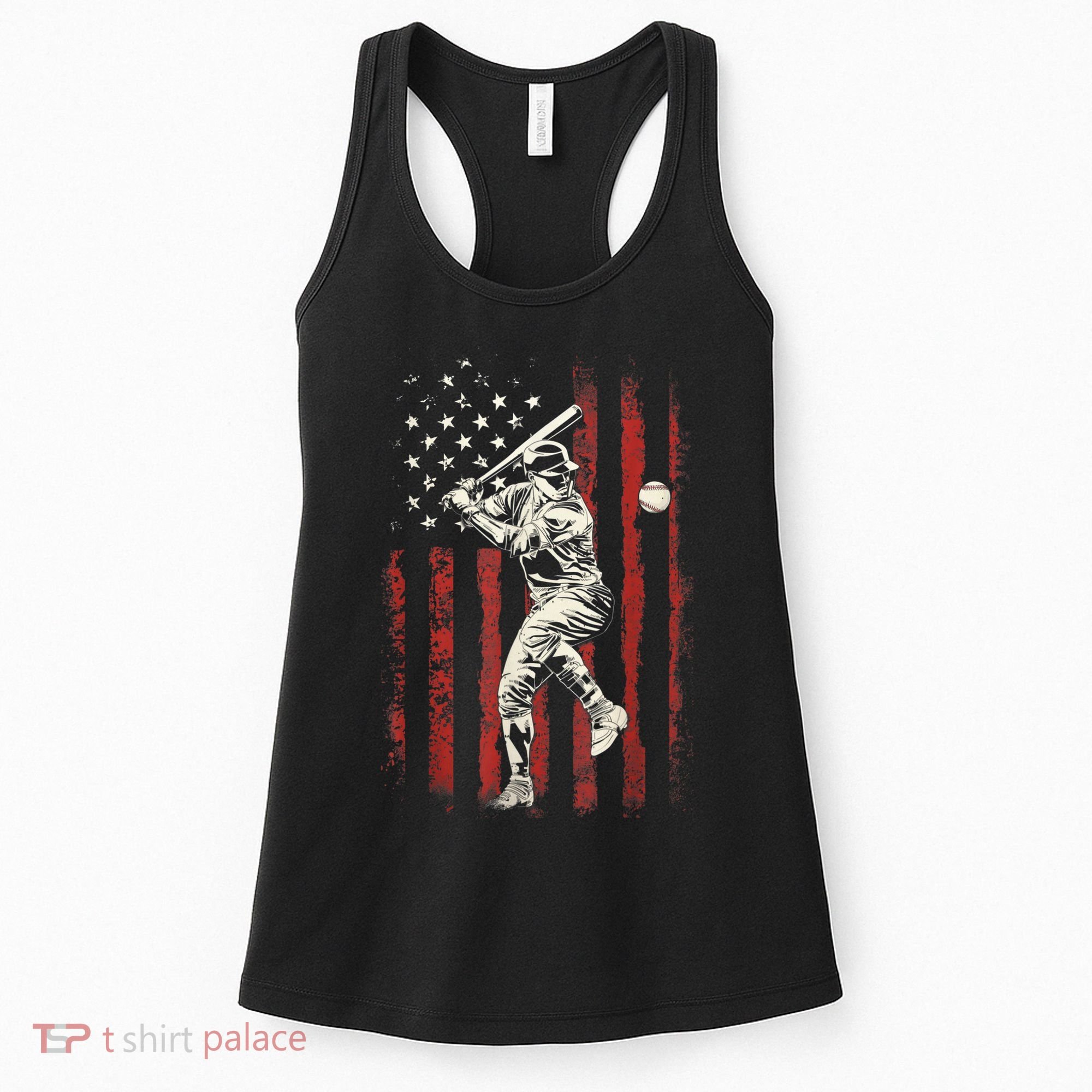 American Flag Baseball Team Gift For Men Women's Tank Top