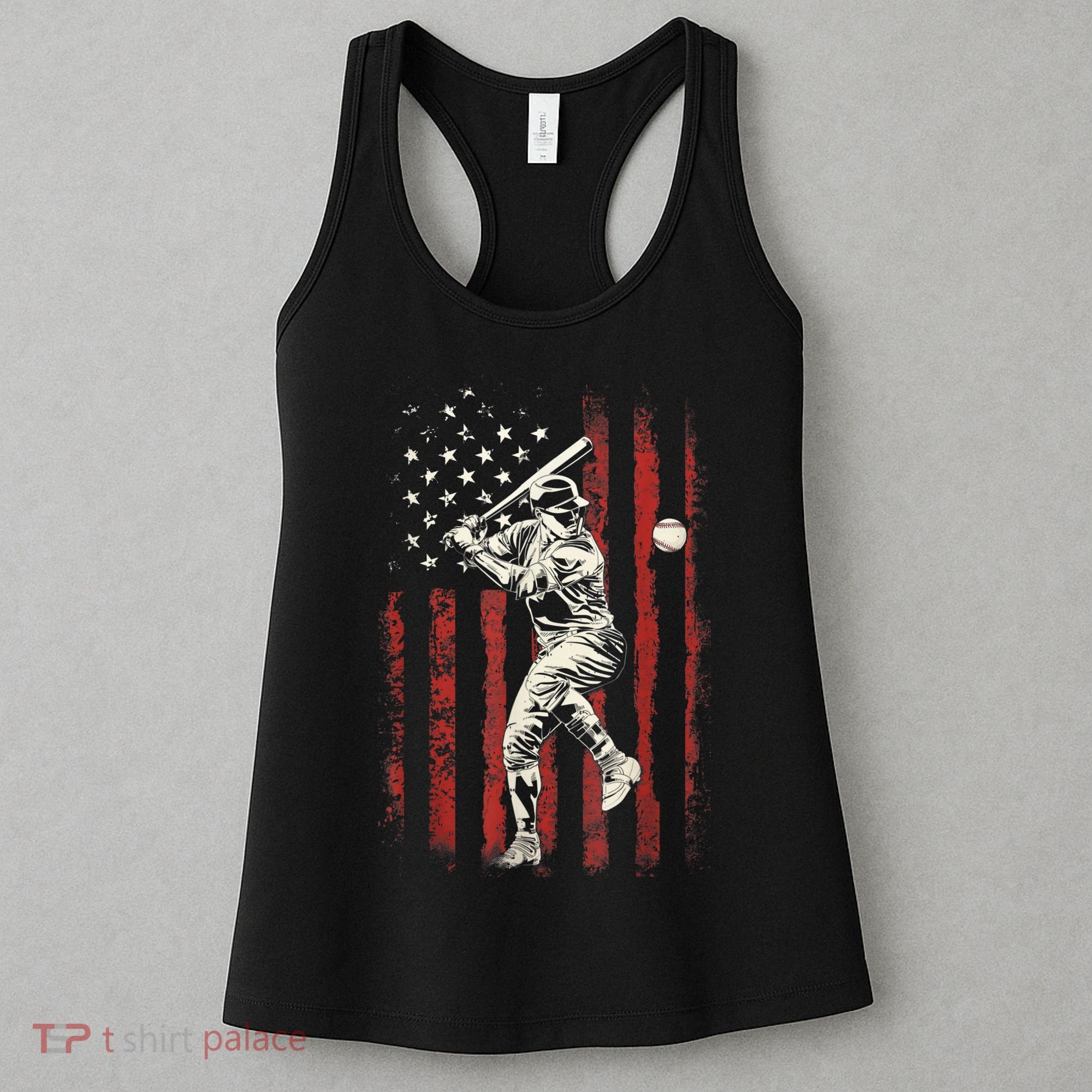 American Flag Baseball Team Gift For Men Women's Tank Top