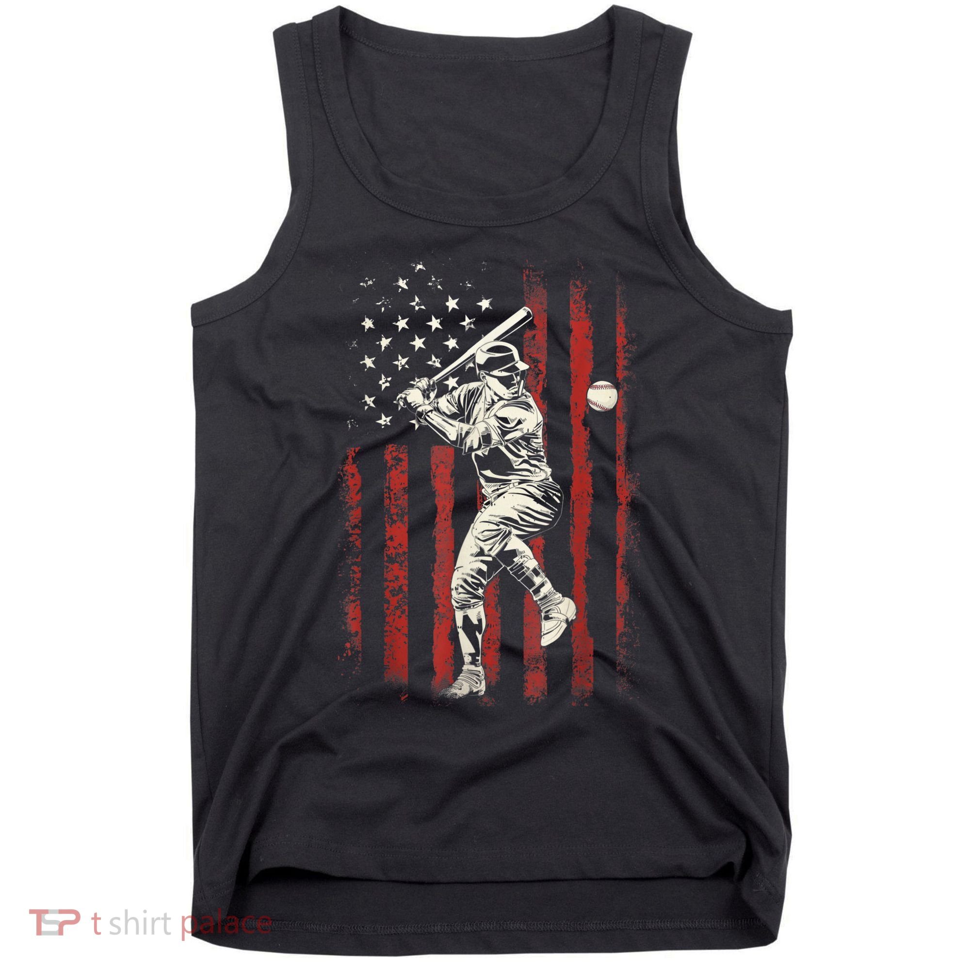 American Flag Baseball Team Gift For Men Tank Top