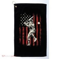 American Flag Baseball Team Gift For Men Golf Towel thumb 0