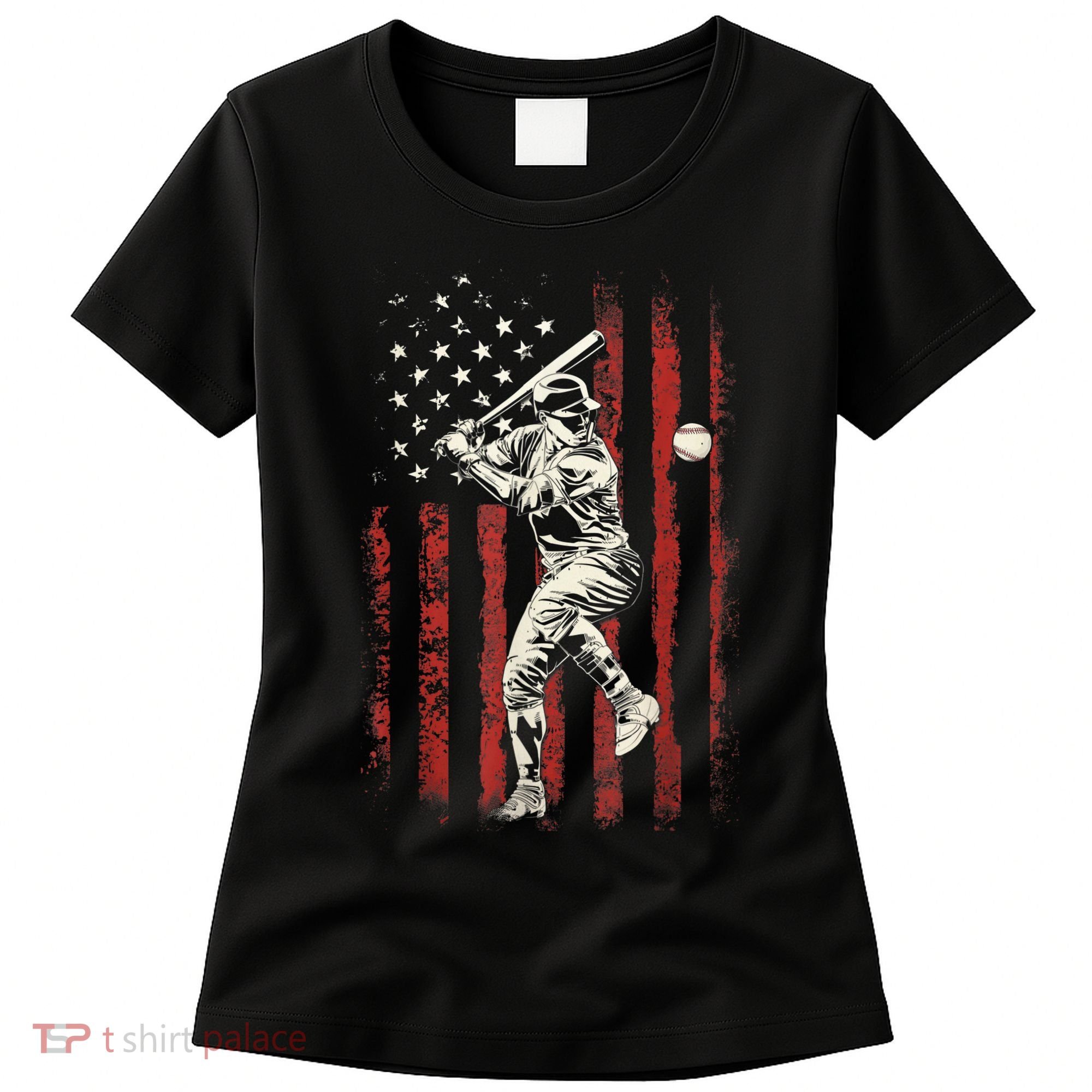 American Flag Baseball Team Gift For Men Women's T-Shirt