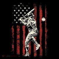 American Flag Baseball Team Gift For Men Women's T-Shirt thumb 6