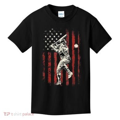 American Flag Baseball Team Gift For Men Kids T-Shirt