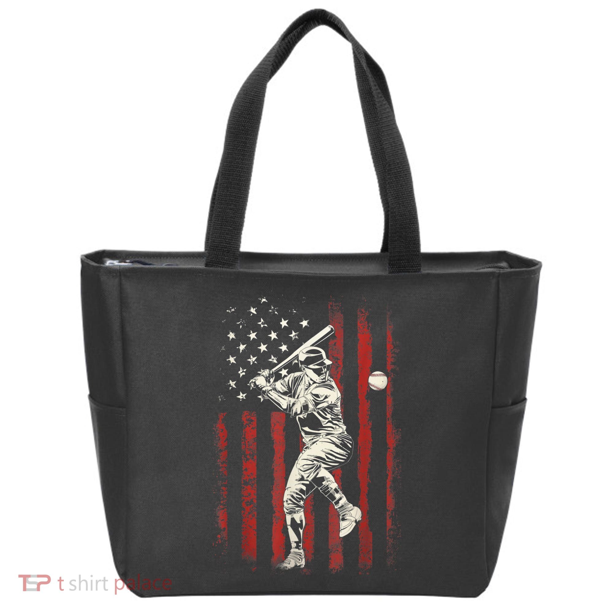 American Flag Baseball Team Gift For Men Tote Bag