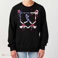 American Flag Baseball Dripping Ice Cream Home Plate Women's Sweatshirt thumb 0