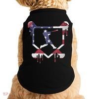 American Flag Baseball Dripping Ice Cream Home Plate Doggie Tank thumb 0