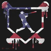 American Flag Baseball Dripping Ice Cream Home Plate Doggie Tank thumb 4