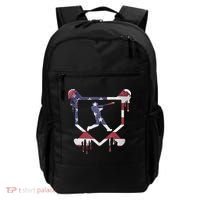 American Flag Baseball Dripping Ice Cream Home Plate Backpack thumb 0