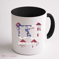 American Flag Baseball Dripping Ice Cream Home Plate Coffee Mug thumb 1