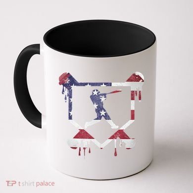 American Flag Baseball Dripping Ice Cream Home Plate Coffee Mug