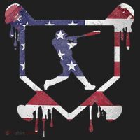 American Flag Baseball Dripping Ice Cream Home Plate Beanie thumb 2