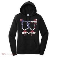 American Flag Baseball Dripping Ice Cream Home Plate Women's Hoodie thumb 0