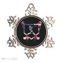 American Flag Baseball Dripping Ice Cream Home Plate Ornament thumb 0