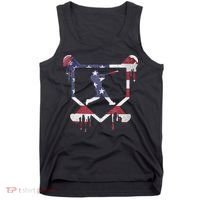 American Flag Baseball Dripping Ice Cream Home Plate Tank Top thumb 0