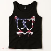 American Flag Baseball Dripping Ice Cream Home Plate Tank Top thumb 2