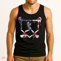 American Flag Baseball Dripping Ice Cream Home Plate Tank Top thumb 3