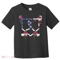 American Flag Baseball Dripping Ice Cream Home Plate Toddler T-Shirt thumb 0
