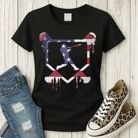 American Flag Baseball Dripping Ice Cream Home Plate Women's T-Shirt thumb 3